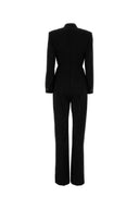 Pianoforte Black Stretch Wool Mincio Jumpsuit
