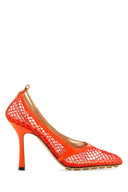 Bottega Veneta Orange Mesh Stretch Pumps