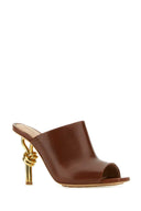 Bottega Veneta Brown Nappa Lederknoten Maultiere