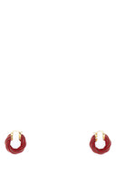 Bottega Veneta Tiziano Red Nappa Leather And 925 Silver Twist Earrings