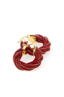 Bottega Veneta Tiziano Red Nappa Leather And 925 Silver Twist Earrings