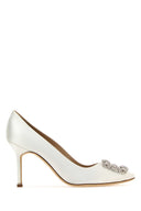 Manolo Blahnik White Satin Hangisi Pumps