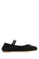 Miu miu black satinas ballerinas