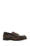 Miu Miu Dark Brown Leather Loafers