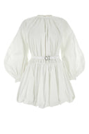 Jil Sander weiße Baumwoll -Mini -Kleid