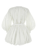 Jil Sander weiße Baumwoll -Mini -Kleid