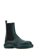 Jil Sander Flasche Grüne Leder Chelsea Knöchelstiefel