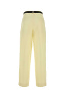 Jil Sander Pastel Yellow Gabardine Wide Leg Pant