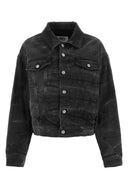 Mm6 Maison Margiela Black Stretch Denim Jacket