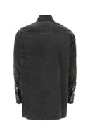 Mm6 Maison Margiela Black Stretch Denim Oversize Shirt