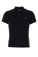 Ami Black Piquet Polo Shirt