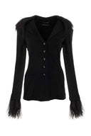 Blazer di crepe nera Alberta Ferretti