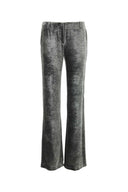 Alberta Ferretti Silber Velvet Wide Leg Pant