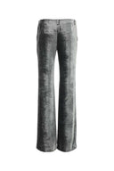 Alberta Ferretti Silber Velvet Wide Leg Pant