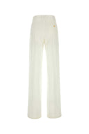 Stella Mc Cartney White Viscose Wide Leg Pant