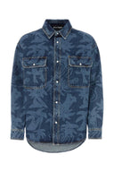 Palm Angels Printed Denim Oversize Shirt