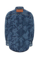 Palm Angels Printed Denim Oversize Shirt