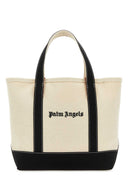 Palm Angels Ivory Canvas Shopping Bag