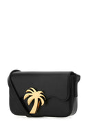 Palm Angels Black Leather Palm Beach Bridge Crossbody Bag