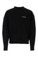 Palm Angels Black Stretch Wool Blend Sweater