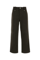 Pantalón de piernas de algodón de chocolate de burberry