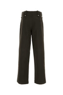 Pantalón de piernas de algodón de chocolate de burberry