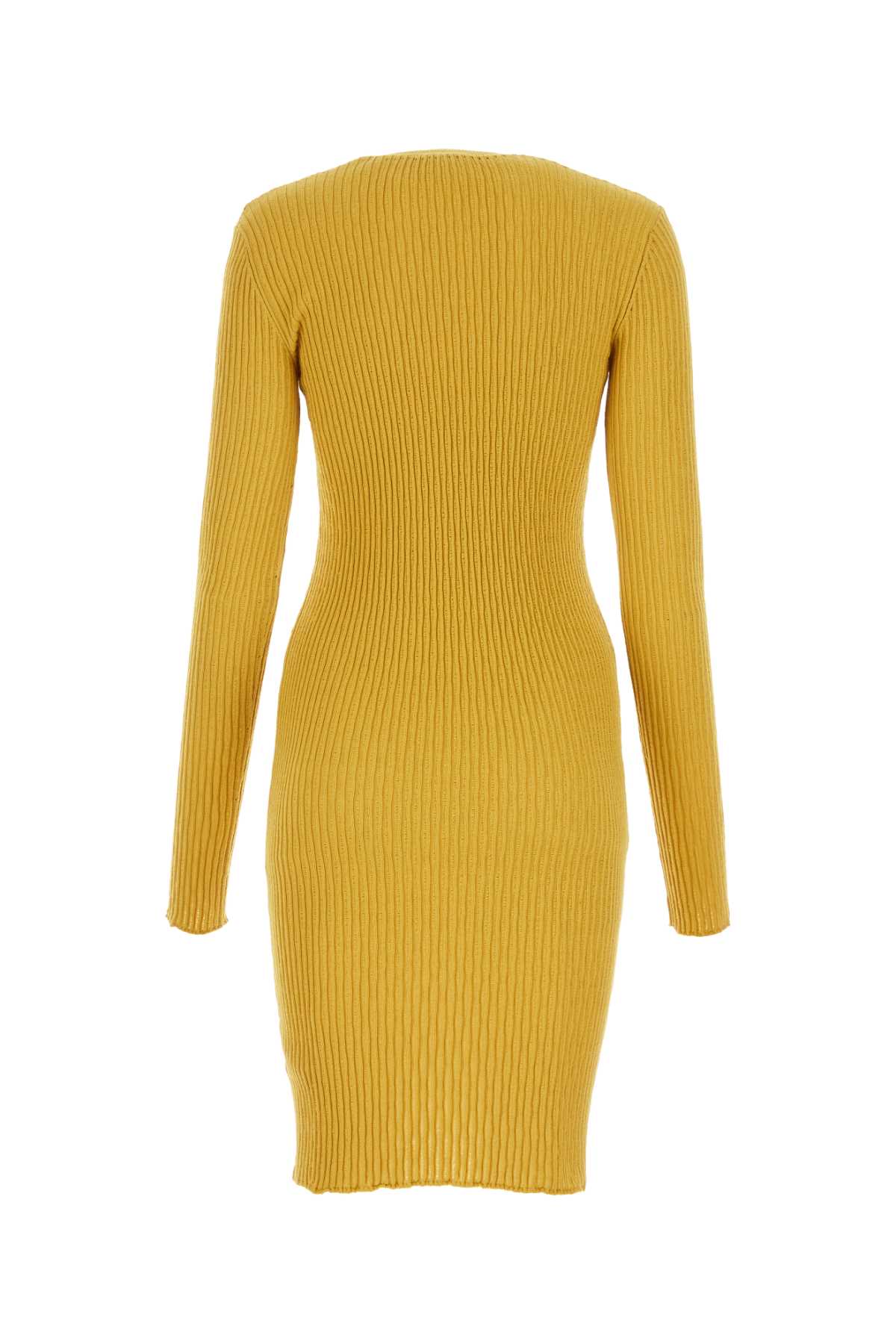 Burberry Mustard Stretch Wool Blend Dress