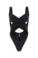 Reina Olga Black Stretch Nylon Exotica Trikini