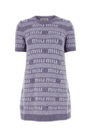 Miu miu in lana ricamata in lana mini maglione
