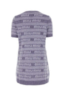 Miu miu in lana ricamata in lana mini maglione