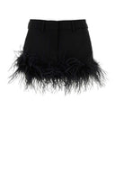 Miu Miu Black Stretch Wool Mini Skirt