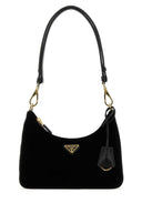 حقيبة كتف برادا باللون الأسود المخملي Mini Prada Re Edition