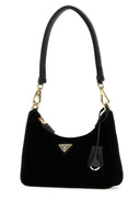 حقيبة كتف برادا باللون الأسود المخملي Mini Prada Re Edition