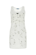 Mini abito di cotone bianco Prada