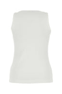 Bottega Veneta White Stretch Cotton Tank Top