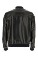 Prada Black Nappa Leather Reversible Bomber Jacket