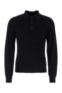 Prada Black Cashmere Blend Polo Shirt