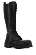 Balenciaga Black Leather Strike Boots