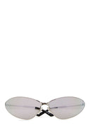 Balenciaga Silver Metal Razor Sunglasses