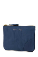 Comme Des Garcons Blue Leather Pouch