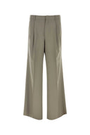 Etro Army Green Stretch Wool Palazzo Pant
