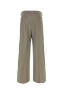 Etro Army Green Stretch Wool Palazzo Pant