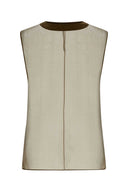 Saint Laurent Khaki Muslin Top