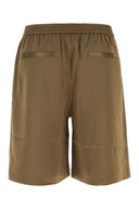 Nanushka Khaki Satin Remko Bermuda Shorts