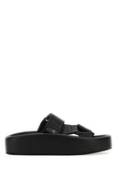 Mm6 Maison Margiela Black Leather Slippers