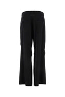 Mm6 Maison Margiela Black Stretch Polyester Wide Leg Pant