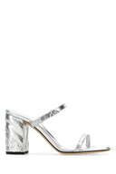 Alexander McQueen Silber Leder Seal Maultiere