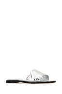 Alexander Mcqueen Silver Leather Slippers