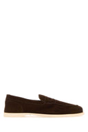 John Lobb Navy Blue Suede Tempo Sladers