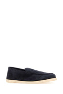 John Lobb Navy Blue Suede Tempo Sladers